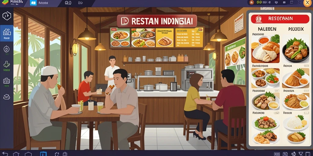 Tampilan karakter utama yang dapat disesuaikan dengan berbagai pilihan.