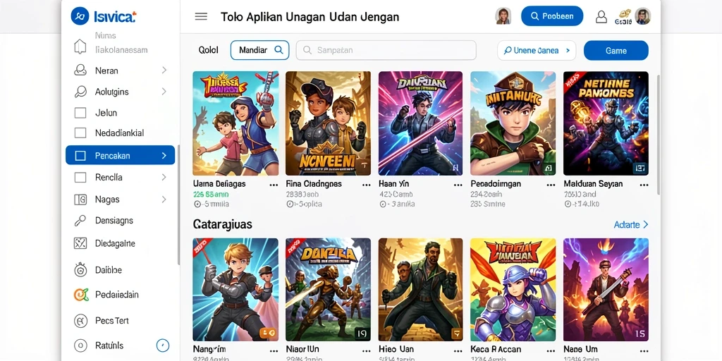 Tampilan awal permainan yang menarik dan user-friendly.