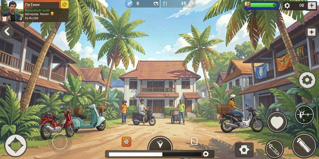Tangkapan layar yang menunjukkan karakter utama dalam aksi.
